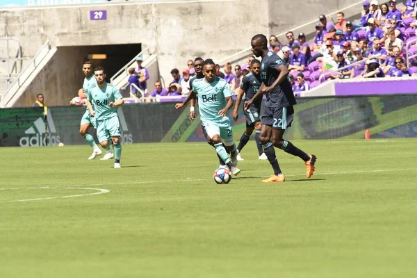 Orlando City Hosts Vancouver Whitecaps Orlando City Stadium Saturday April — Stock Photo, Image