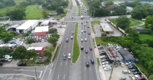 Images Aériennes Circulation Automobile Sur Autoroute — Video