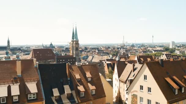 Panoramiczny widok na Norymbergę, Niemcy. Sierpień słoneczny dzień — Wideo stockowe