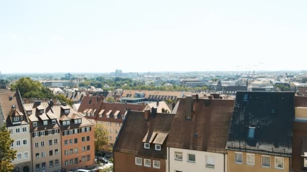 Panoramiczny widok na Norymbergę, Niemcy. Sierpień słoneczny dzień — Wideo stockowe