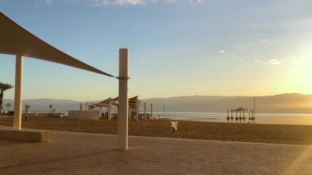 Sonnenaufgang am Toten Meer in Israel. Schöne Natur — Stockvideo