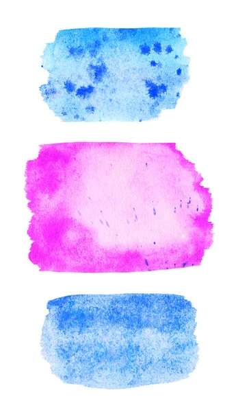 青とピンクの水彩のテンプレート 白い背景にカラフルな紙のテクスチャ デザイン 装飾要素のテンプレートとして使用できます — ストック写真