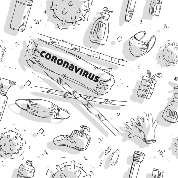 Medios Protección Individual Prevención Infección Por Coronavirus Coronavirus Desinfectantes Productos — Archivo Imágenes Vectoriales
