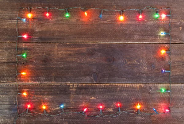 Boże Narodzenie światła rama tło — Zdjęcie stockowe