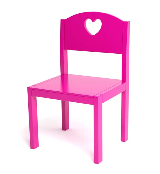 Children pink chair 3D generated, clipping path included — Stock Photo, Image