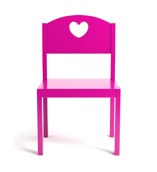 Детский розовый стул, включая дорожку для стрижки — стоковое фото