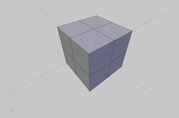 Trådram 3d kub — Stock vektor