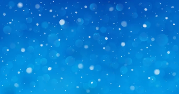 Fond bleu d'hiver avec des flocons de neige et des lumières bokeh — Image vectorielle