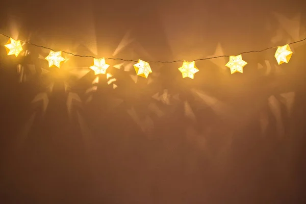 Рождественские Огни Форме Звезды Фона — стоковое фото