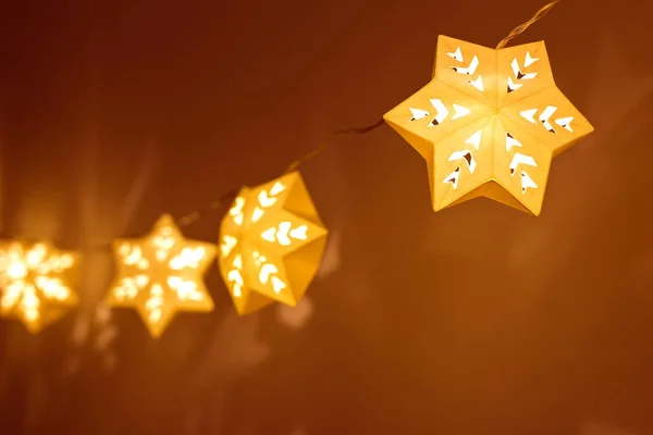 Arka Plan Şekli Noel Işıkları Yıldız — Stok fotoğraf