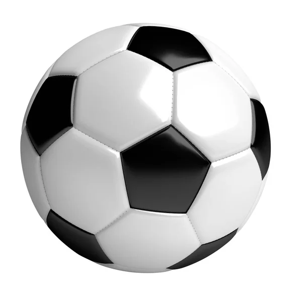 Fußball Darstellung Isoliert Auf Weißem Hintergrund Mit Clipping Pfad Inklusive — Stockfoto