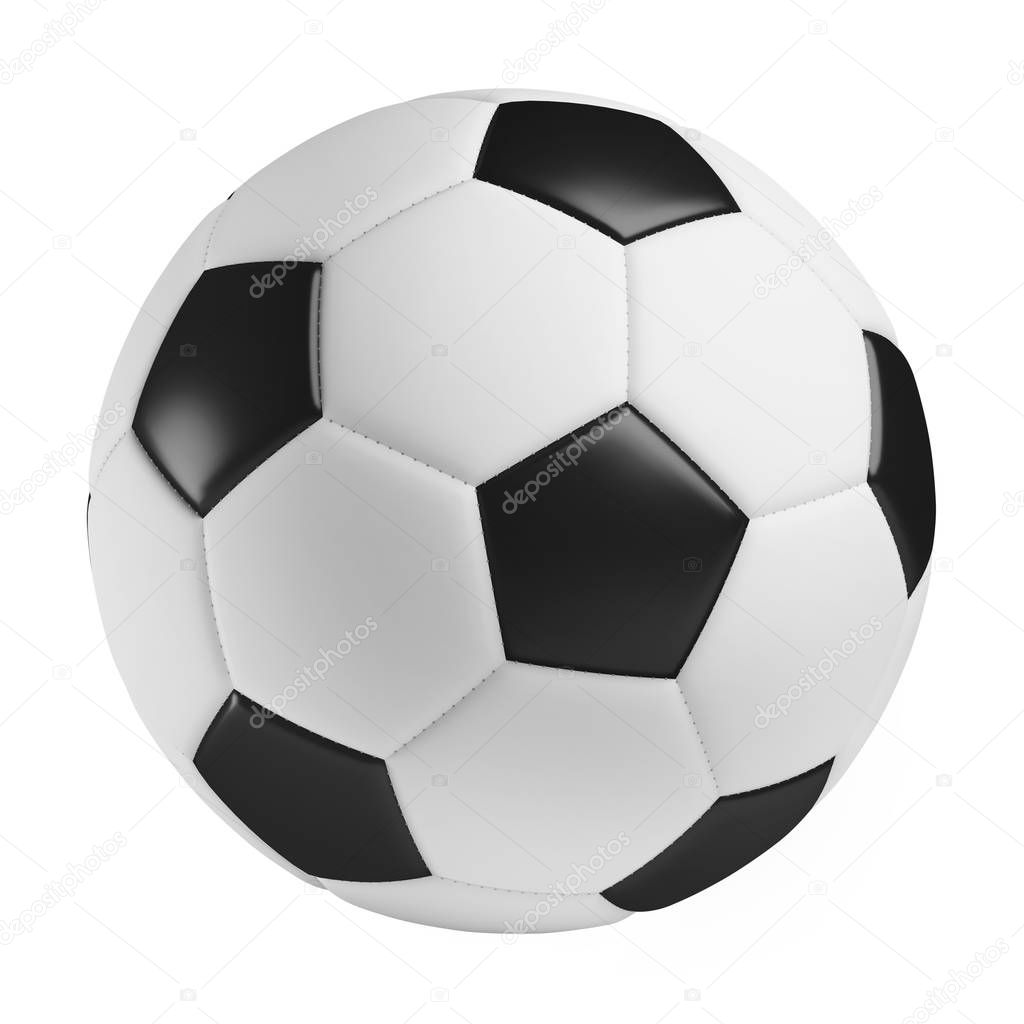 soccer ball, 3d rendered illustration, isolated on white background with clipping path included