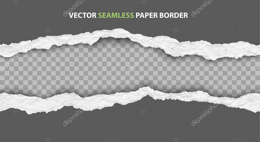 seamless torn paper edges, vector illustration