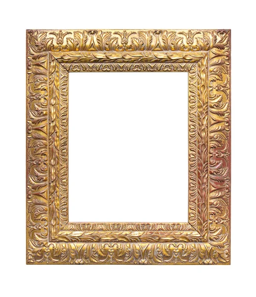 Gilded Wooden Frame Isolated White Background Clipping Path Included — Stock Photo, Image