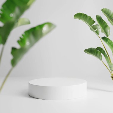 Ürün sunumu için podyum. 3 boyutlu görüntüleme. 3B illüstrasyon.