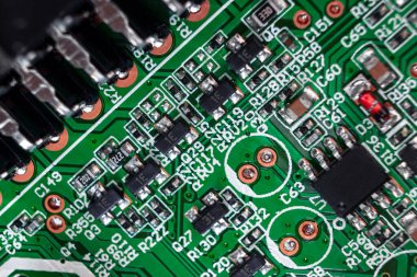 Dijital set-top kutusunun elektronik panosunun üç boyutlu görüntüsü, anakart