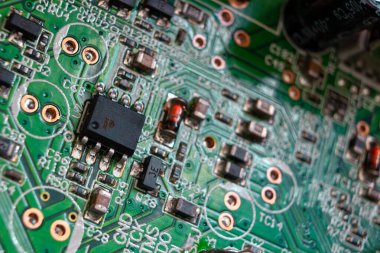 Dijital set-top kutusunun elektronik panosunun üç boyutlu görüntüsü, anakart