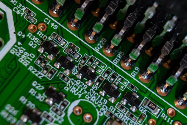 Three-dimensional view of the electronic Board of a digital set-top box, motherboard