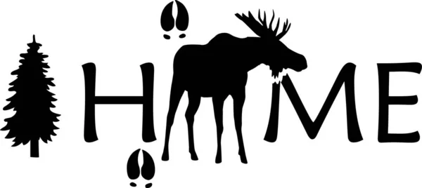 Moose Home Vector Art — Stockový vektor