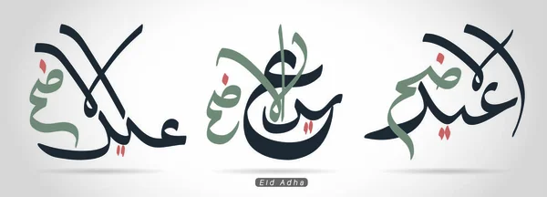 Vektor Eid Adha Mubarak Arabská Kaligrafie Blahopřání Přeloženo Happy Eid — Stockový vektor