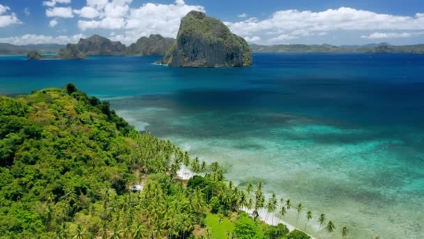 Drone Aéreo Tiro Costa Remota Baía Bacuíta Verde Selva Azul — Vídeo de Stock