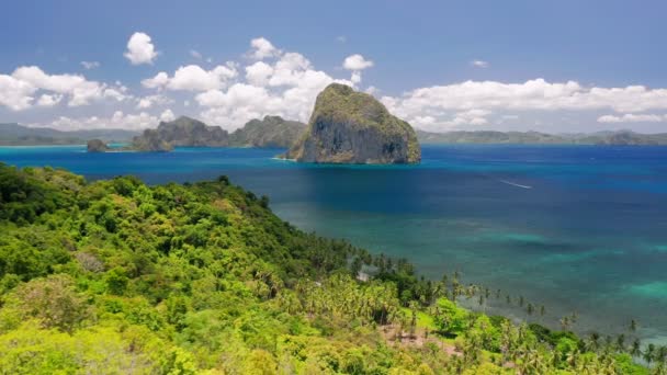 Drone Aéreo Tiro Costa Remota Baía Bacuíta Verde Selva Azul — Vídeo de Stock