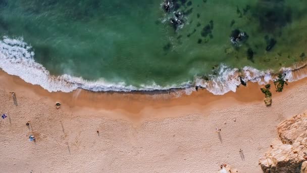Flygfoto Över Sandstrand Atlanten Sintra Portugal Europa — Stockvideo