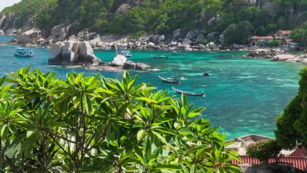 Erstaunliche Tanote Bucht Mit Seinem Wunderschönen Korallenriff Und Riesigen Granitblöcken — Stockvideo