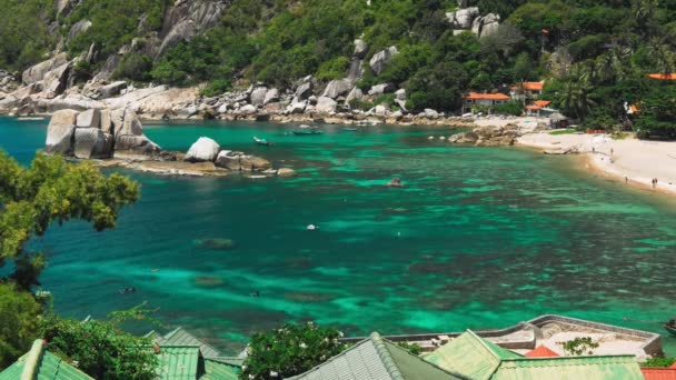 Baia Tanote Giornata Sole Increspato Acqua Dell Oceano Bella Barriera — Video Stock