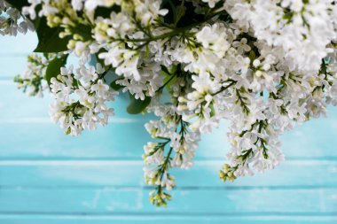 Leylak açık mavi renkli, vintage renkleri önünde bir buket