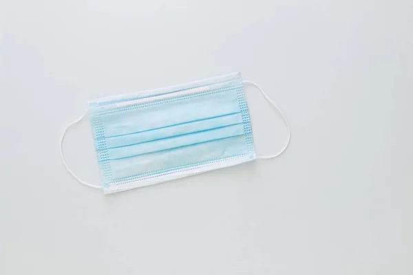 Blauw Medisch Masker Gezondheid Beschermen Tegen Het Virus Een Grijze — Stockfoto