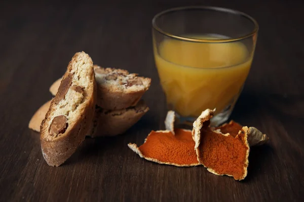 Homemade Italian Cookies Cantuccini Almond Seeds Orange Juice Tangerine Zest — стокове фото