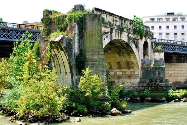 Ruines Vieux Ponte Rotto Sur Tibre Rome — Photo