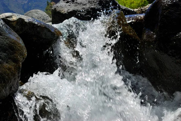 Caldera Taburiente Naturpark Auf Palma Kleine Stromschnellen Flussbett — Stockfoto