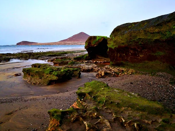 Medano Rochers Flaques Marée Basse — Photo