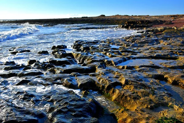 Medano Rochers Flaques Marée Basse — Photo