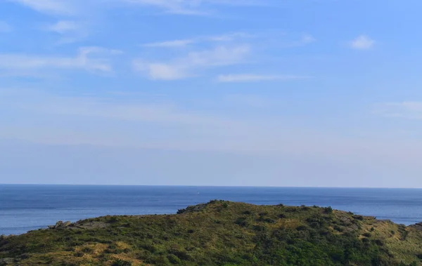 Fondo Con Vistas Colina Mar — Foto de Stock