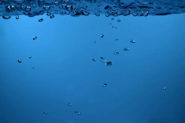 Superfície Bolhas Sob Água Terra Traseira Espaço Cópia — Fotografia de Stock