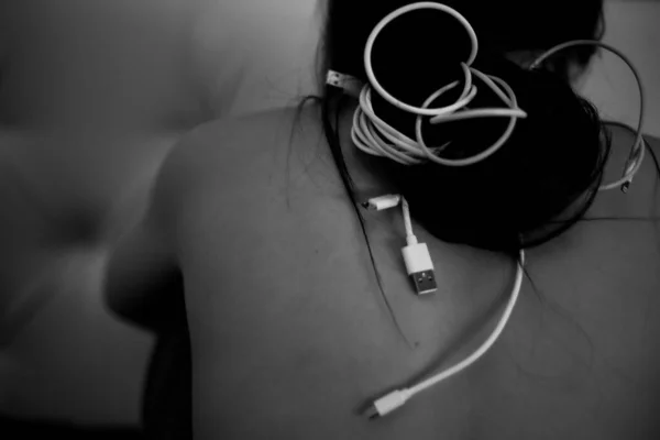 Sosyal, çevrimiçi, kilitlenmiş, çevrimiçi sohbet, siyah ve beyaz