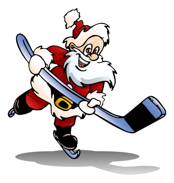 Santa hokey izole beyaz