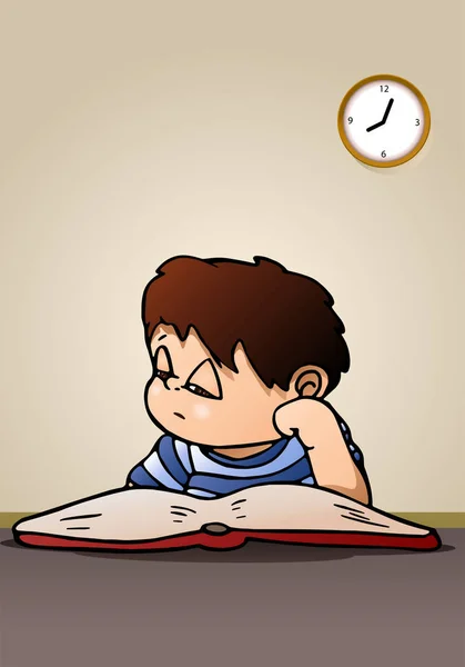 Boy lazy to study — Stock Photo, Image