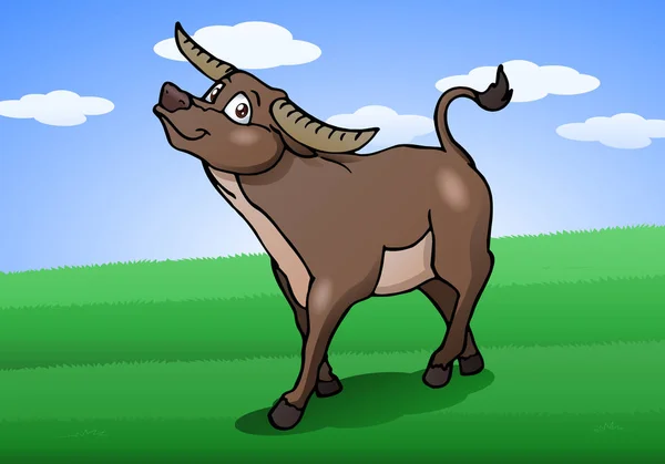 Gezonde ox op natuur achtergrond — Stockfoto