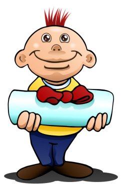 Çocuğu ver hediye izole beyaz arka plan üzerinde