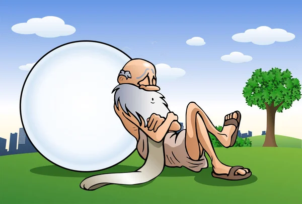Eski uyuyan adamı bir nap yalın büyük topa — Stok fotoğraf