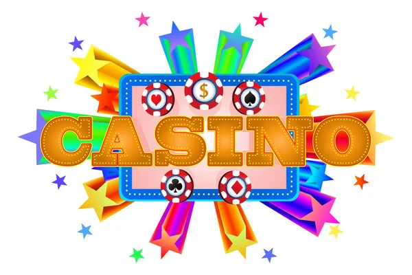 Banner de casino sobre fondo blanco aislado — Foto de Stock