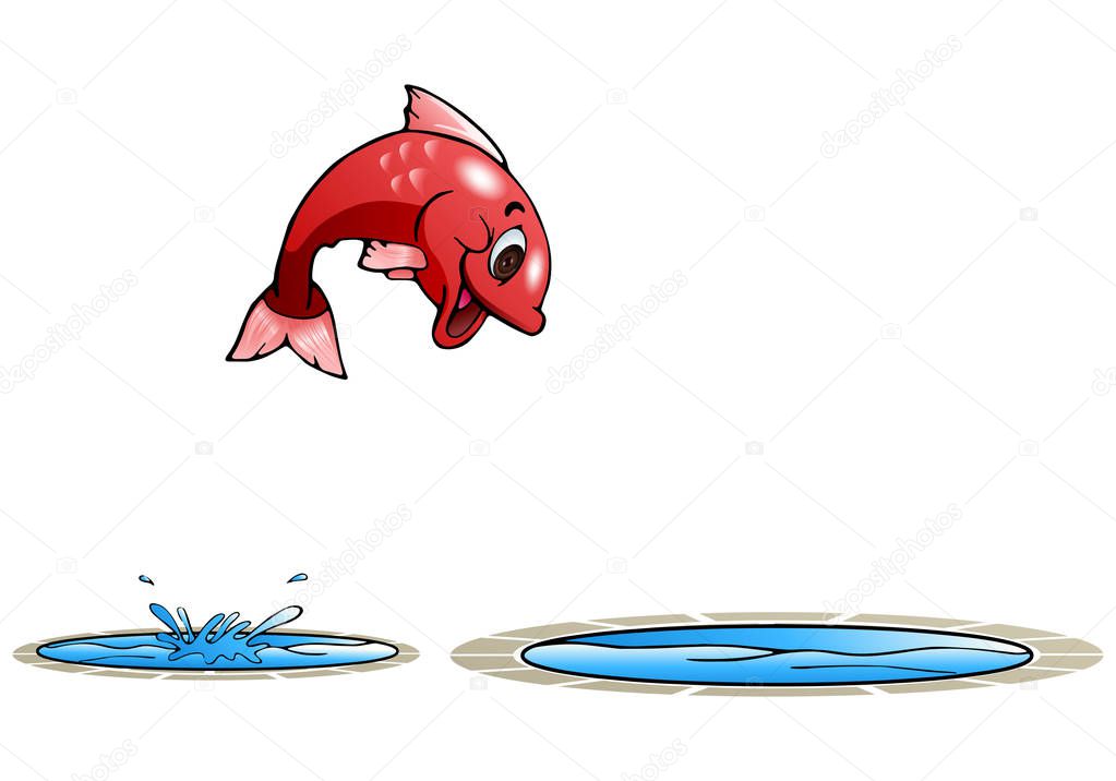 happy fish jump to other pool