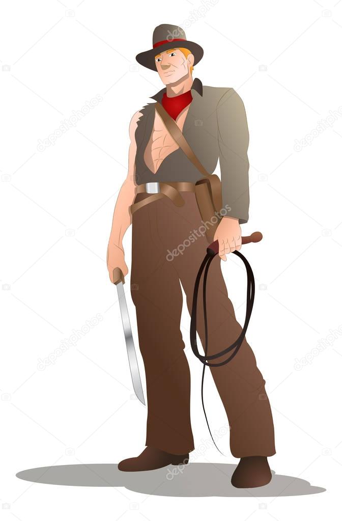 adventurer cowboy hold whip