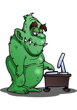 canavar touch izole beyaz bilgisayarda