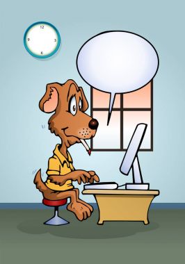 köpek bilgisayar kullanma