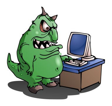 büyük virüs izole beyaz